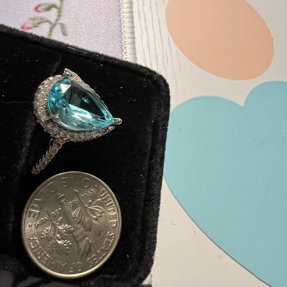 Pear-shaped Aquamarine Ring